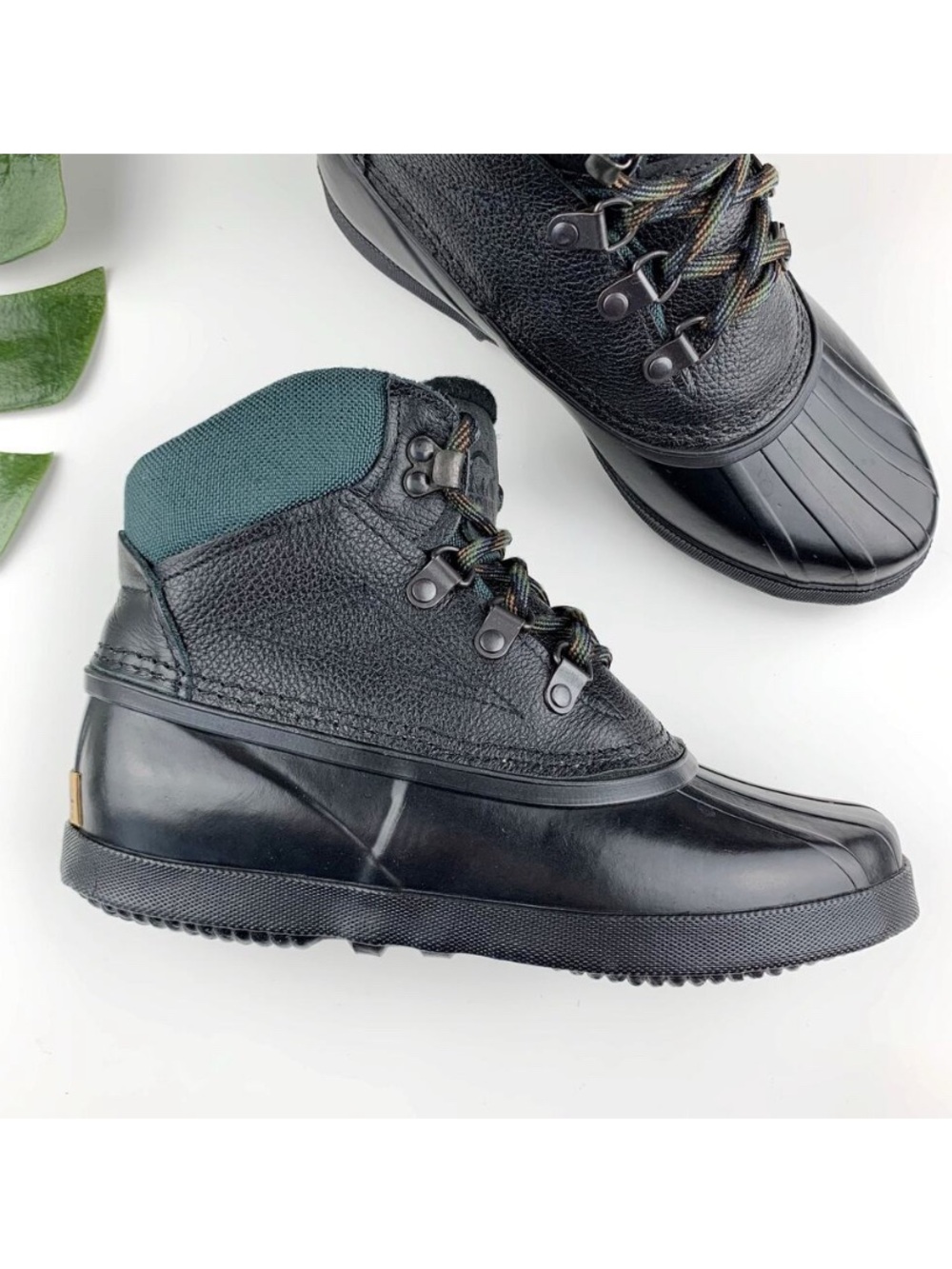 Sorel Duck Boots Felt Lined Winter Black Lace Up Made In USA Women’s 7 Youth 5